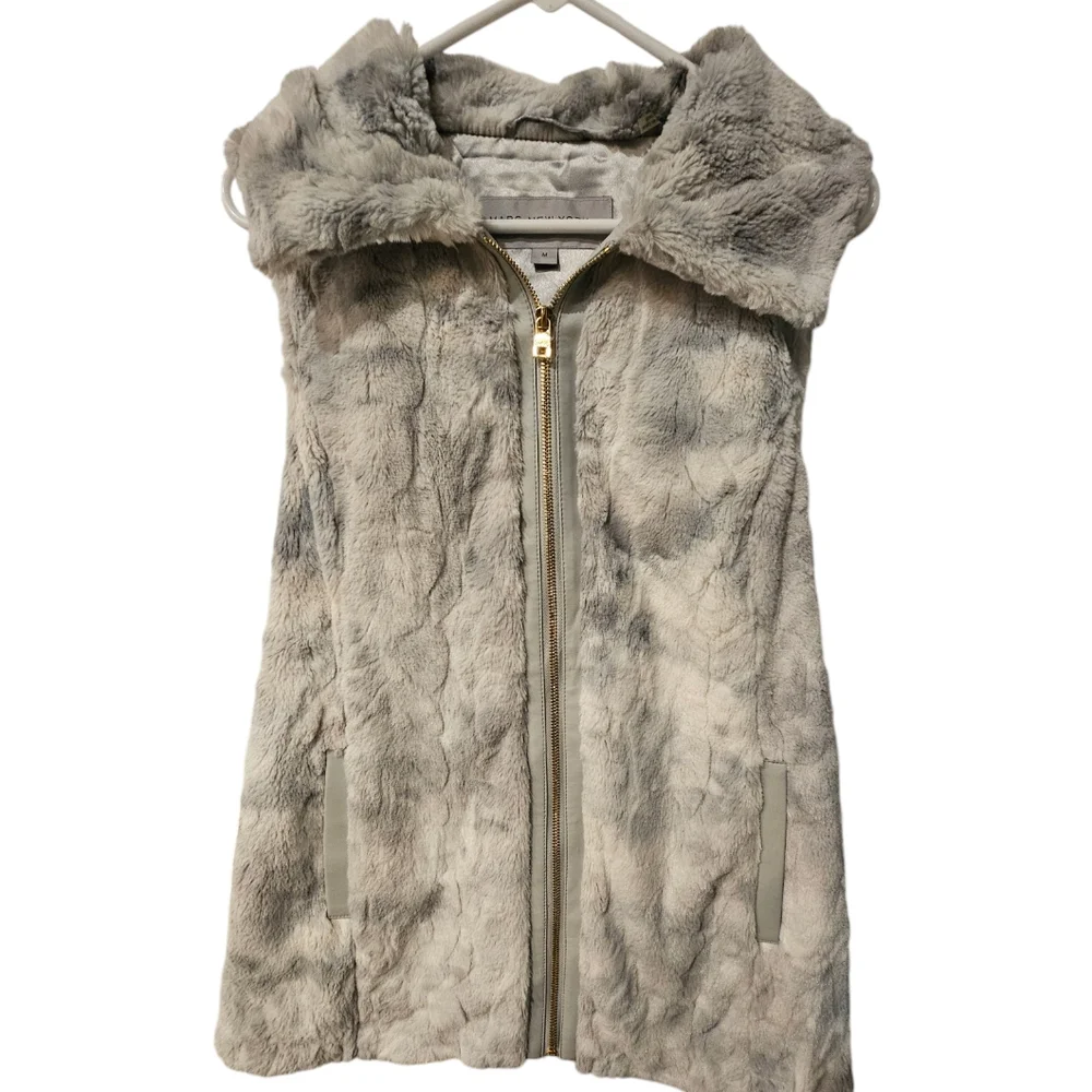 NWT‎ Marc New York Faux Fur Gray Vest Size Medium